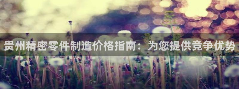 彩神平台能提现吗：贵州精密零件制造价格指南：为您提供竞争优势
