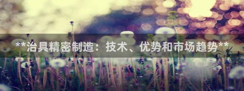 彩神V集团有限公司：**治具精密制造：技术、优势和市场趋势**