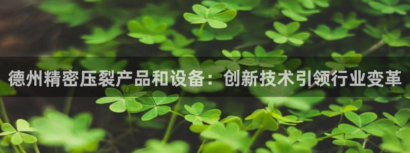所有彩神购买首页：德州精密压裂产品和设备：创新技术引领行业变革